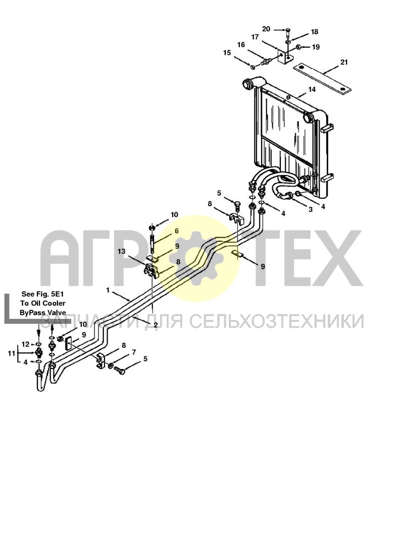 Чертеж Трубки масляного радиатора и сопутствующие изделия (GT.10.002)